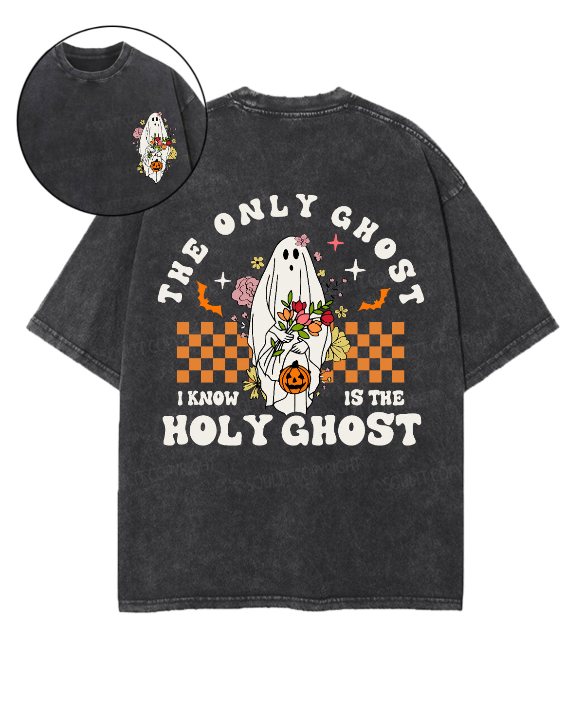 The Only Ghost Double Sided Unisex Washed Christian T-shirt Hoodie, Sweatshirt | CiraTrend.com (Image 1)