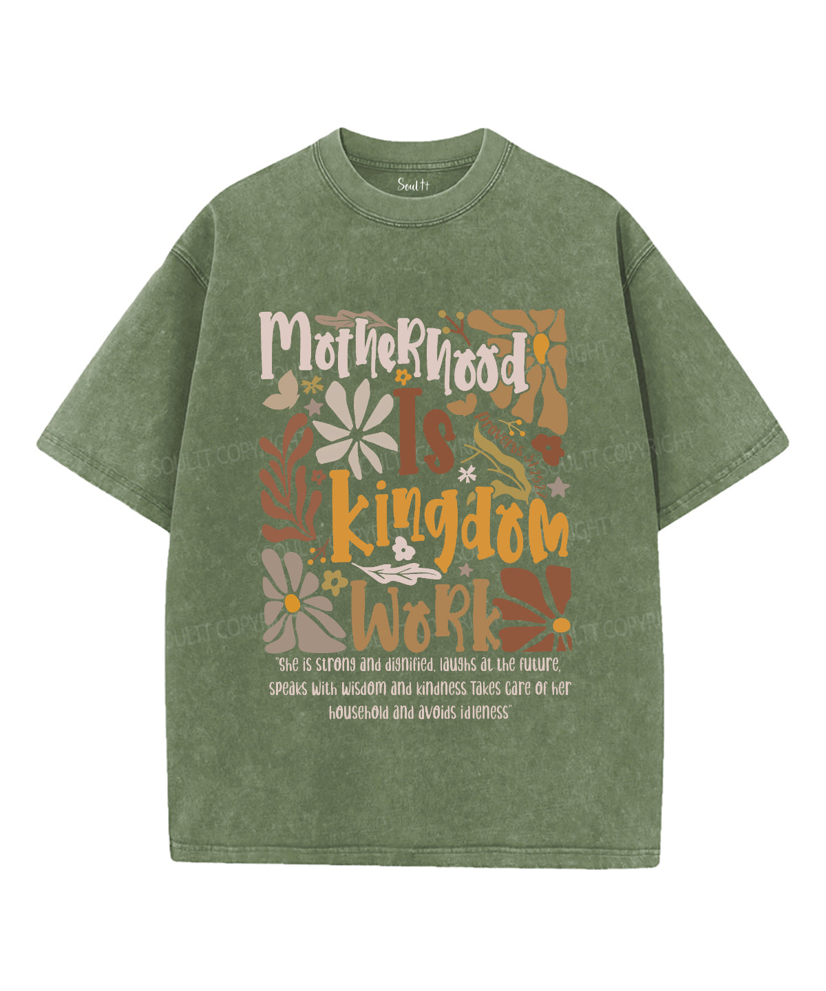 Motherhood Is Kingdom Work Unisex Washed Christian T-shirt Hoodie, Sweatshirt | CiraTrend.com (Image 4)