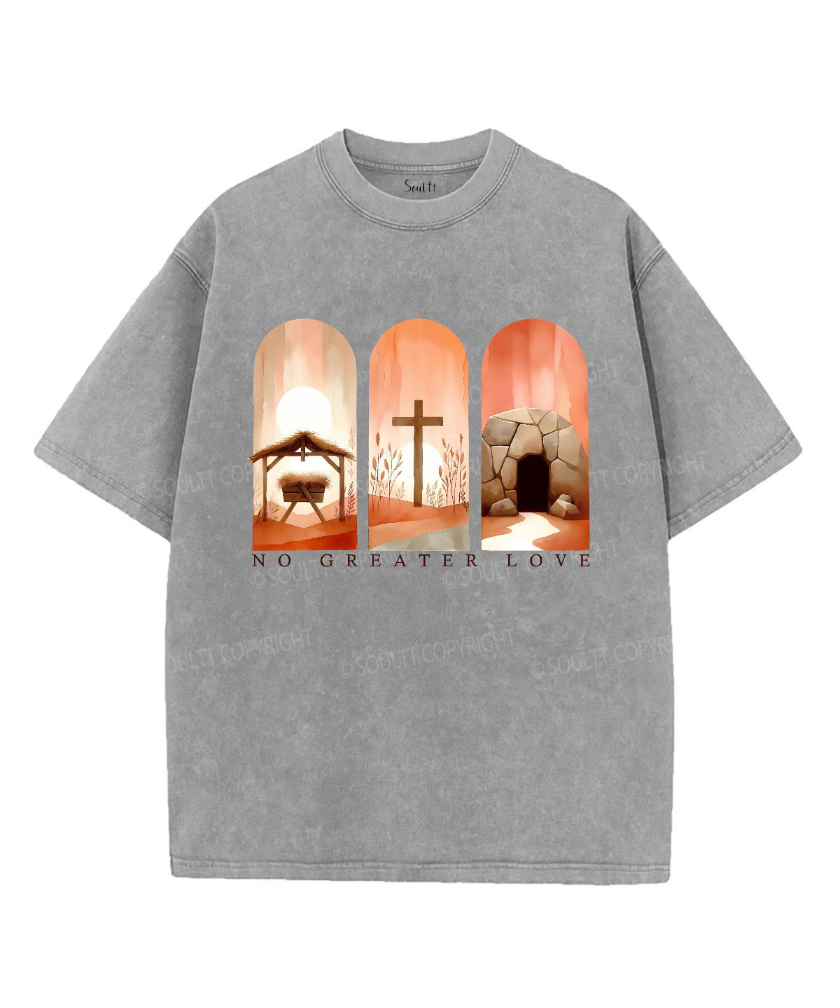 No Greater Love Unisex Washed Christian T-shirt Style001 Hoodie, Sweatshirt | CiraTrend.com (Image 2)