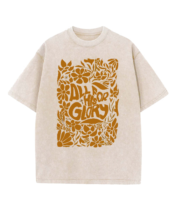 All For His Glory Washed Christian T-shirt Hoodie, Sweatshirt | CiraTrend.com (Image 1)