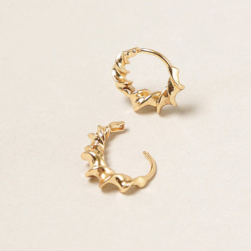 14K Gold Dipped Twirl Hoop Earrings
