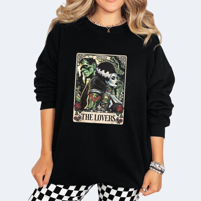 The Lovers  Women's Graphic Pocket Hoodie Long Sleeve Casual Crewneck Sweatshirt for Winter Halloween Pullover Tops for...