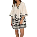 Women Summer Nightgown 3/4 Sleeve V Neck Pattern Print Short Loose Fit Nightdress Light Loungewear T-Shirts, Hoodie,...