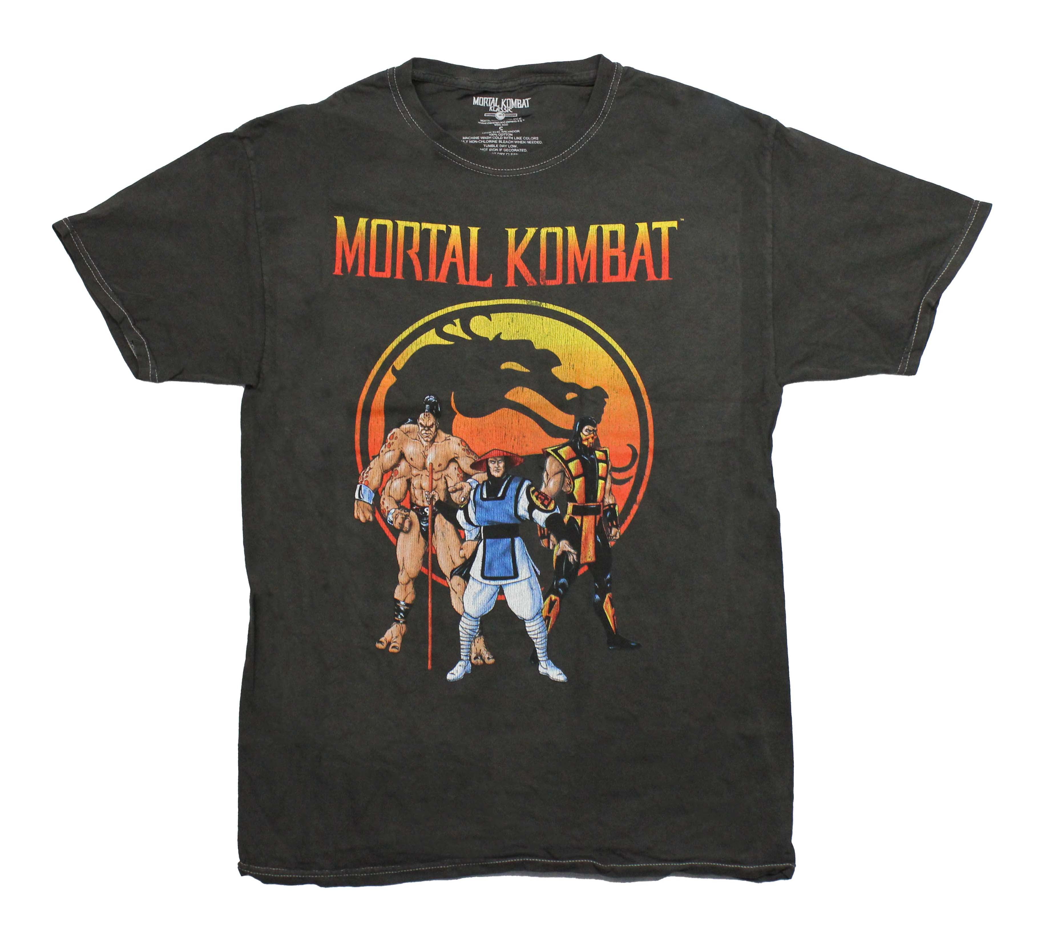 Mortal Kombat Mens T-Shirt - Trio of Fighters Below Classic Logo Hoodie, Sweatshirt | CiraTrend.com