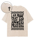 I Am Proof That God Answers Prayers Double Sided Washed Christian T-Shirts, Hoodie, Sweatshirt