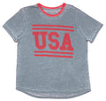 USA Ringer Girls Juniors T-Shirt  - Simple Red Bar USA Logo Hoodie, Sweatshirt | CiraTrend.com