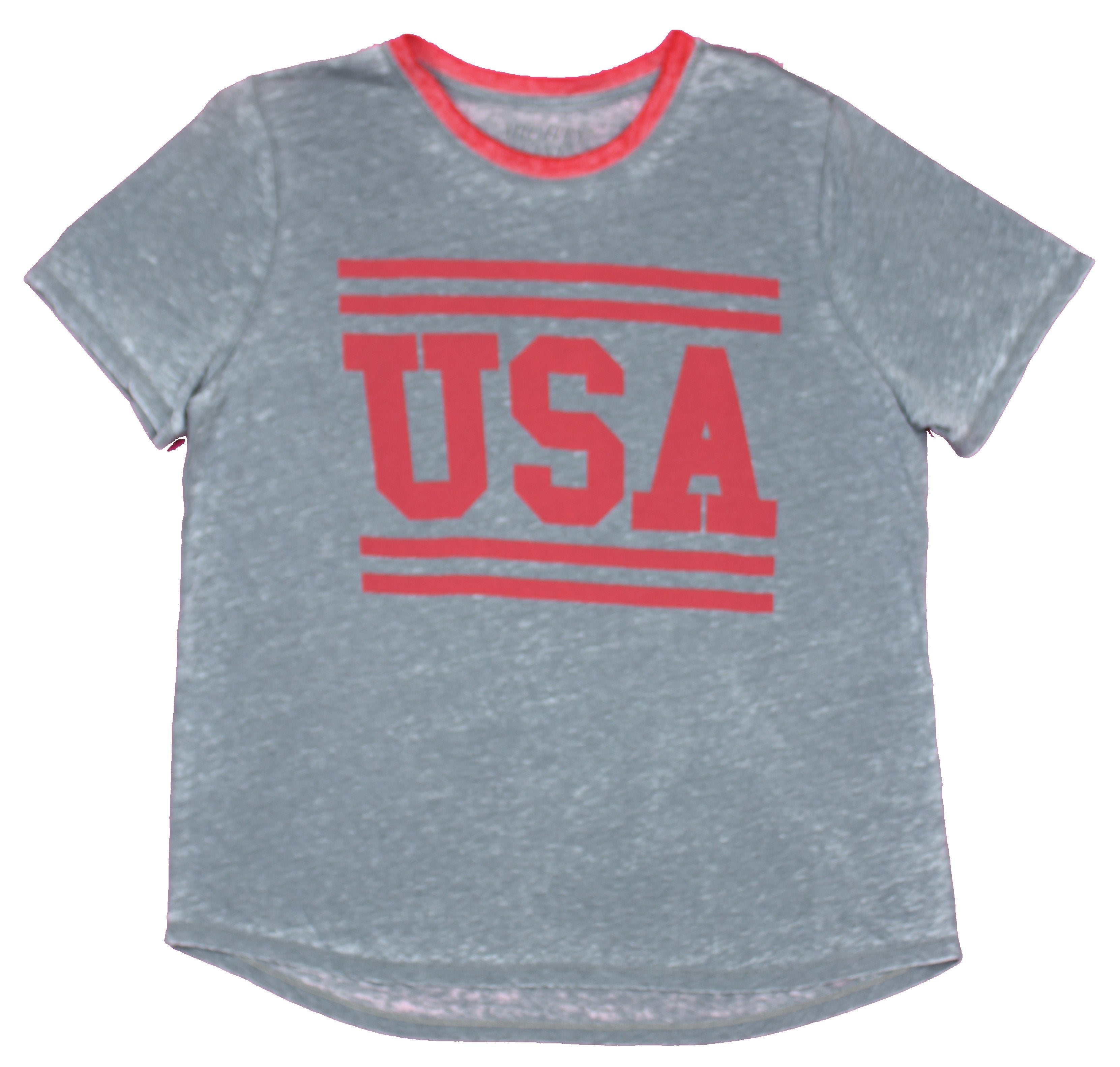 USA Ringer Girls Juniors T-Shirt  - Simple Red Bar USA Logo Hoodie, Sweatshirt | CiraTrend.com