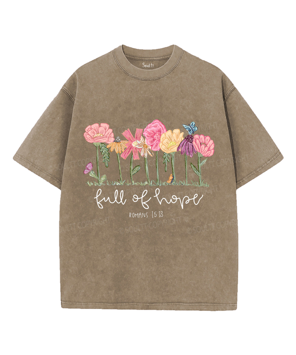 Full of Hope Unisex Washed Christian T-shirt Hoodie, Sweatshirt | CiraTrend.com (Image 5)