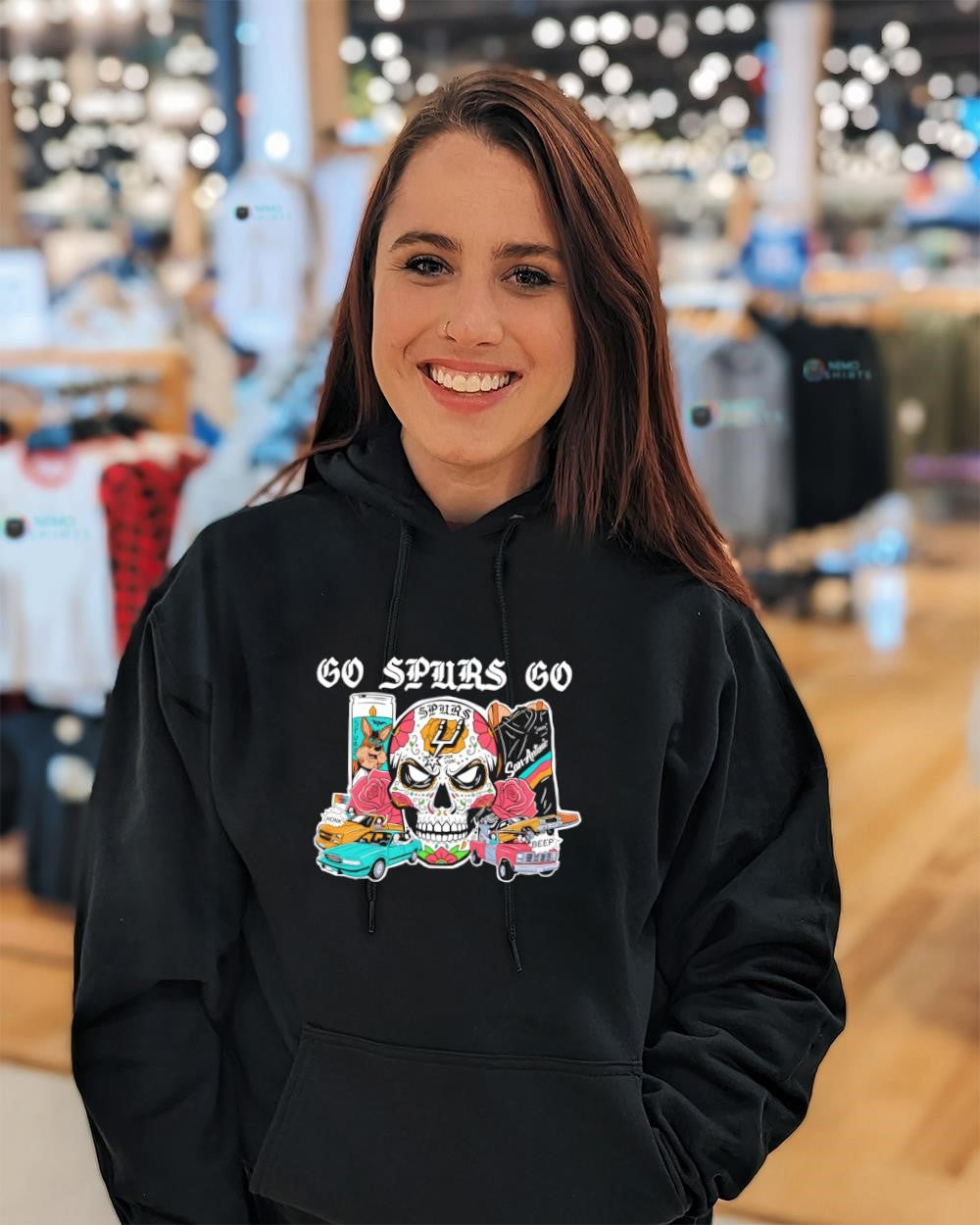 San Antonio SpursSugar skull go Spurs go shirt