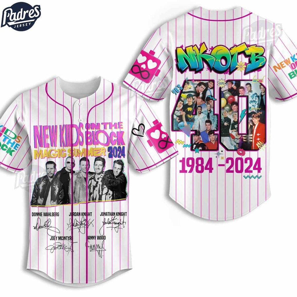 40th Anniversary 1984-2024 New Kids On The Block Custom Baseball Jersey - Padres Jersey Oasis: Elevate Your Baseball Style Game