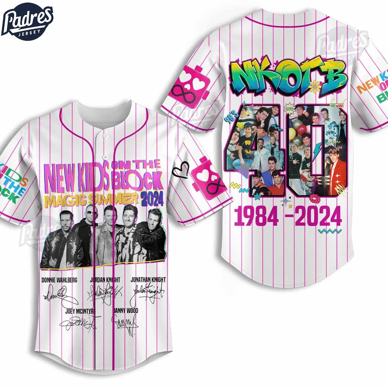 40th Anniversary 1984-2024 New Kids On The Block Custom Baseball Jersey - Padres Jersey Oasis: Elevate Your Baseball Style Game