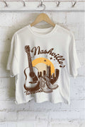 Nashville Music City Sunset Graphic Long Crop Top