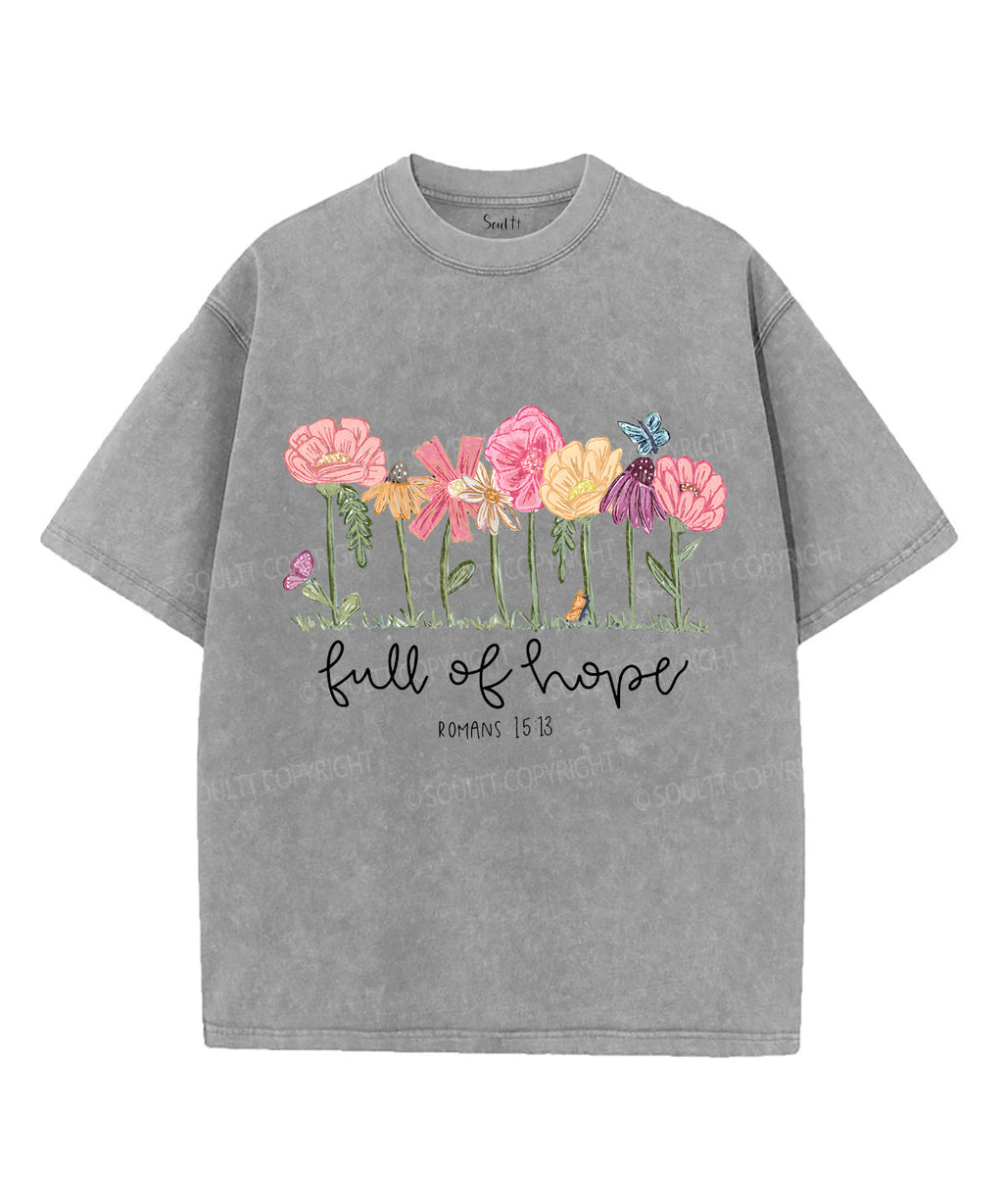 Full of Hope Unisex Washed Christian T-shirt Hoodie, Sweatshirt | CiraTrend.com (Image 3)