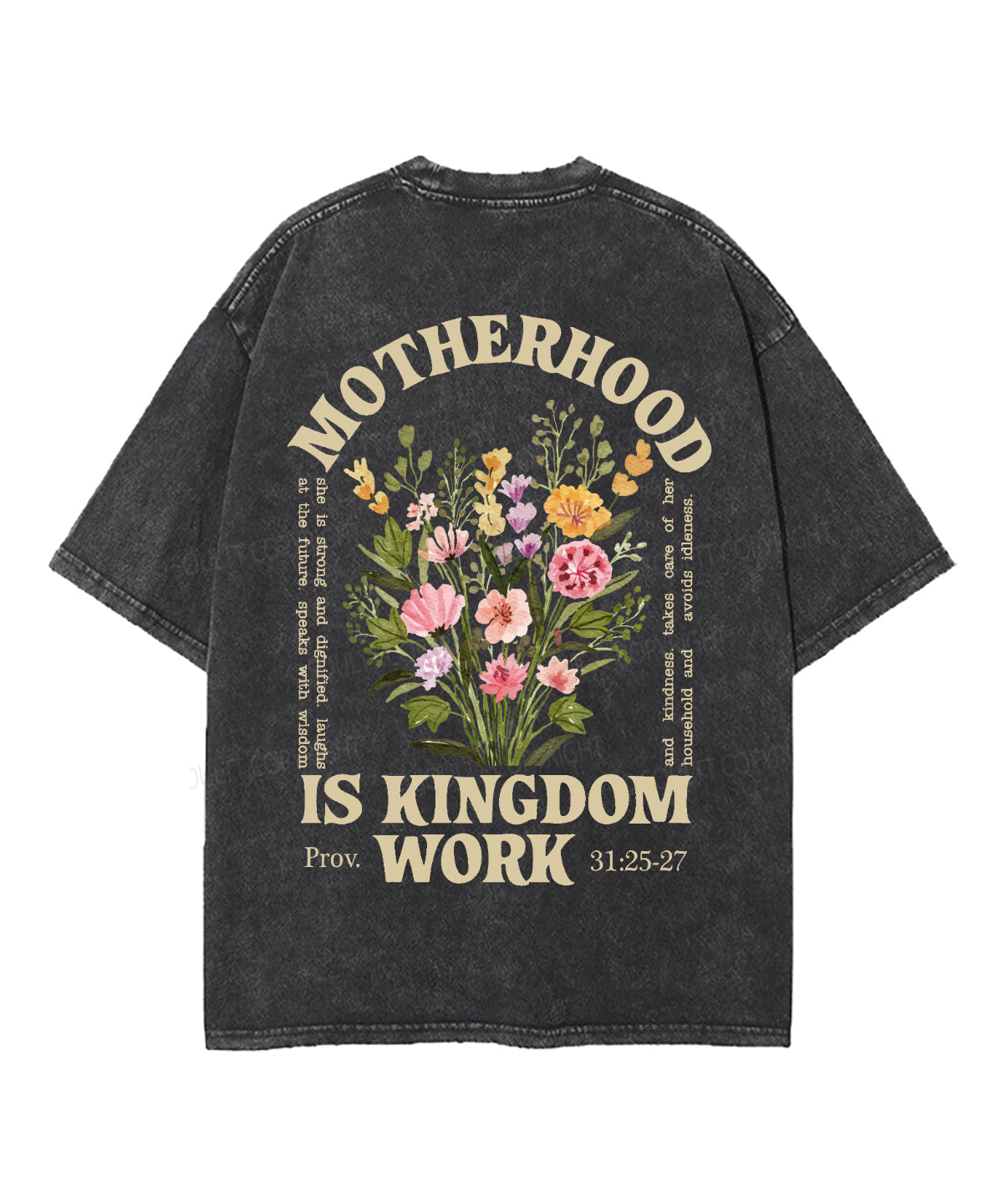Motherhood Is Kingdom Work Double Sided Unisex Washed Christian T-shirt Style013 Hoodie, Sweatshirt | CiraTrend.com (Image 3)