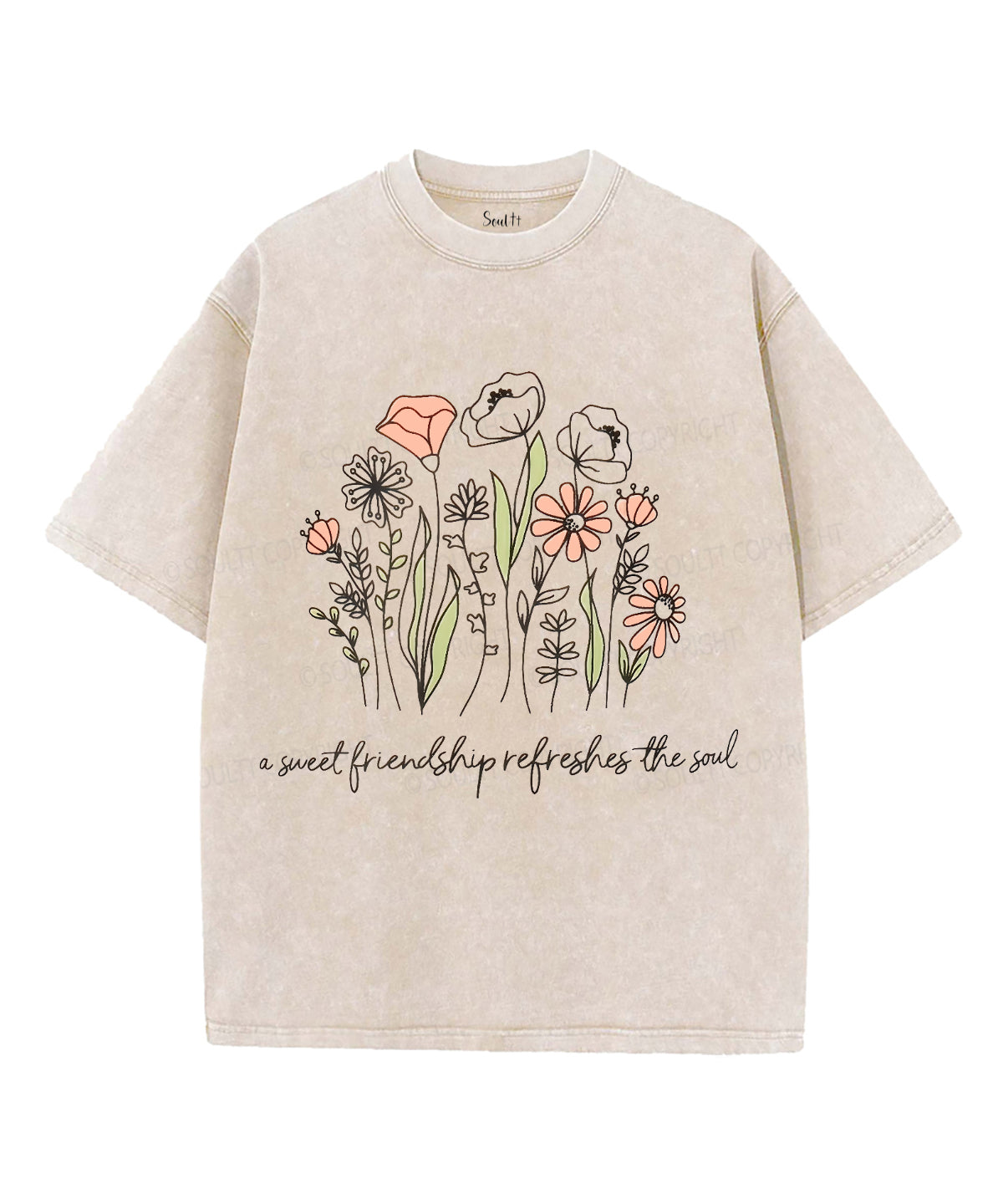 A Sweet Friendship Refreshes The Soul Unisex Washed Christian T-shirt Hoodie, Sweatshirt | CiraTrend.com (Image 4)