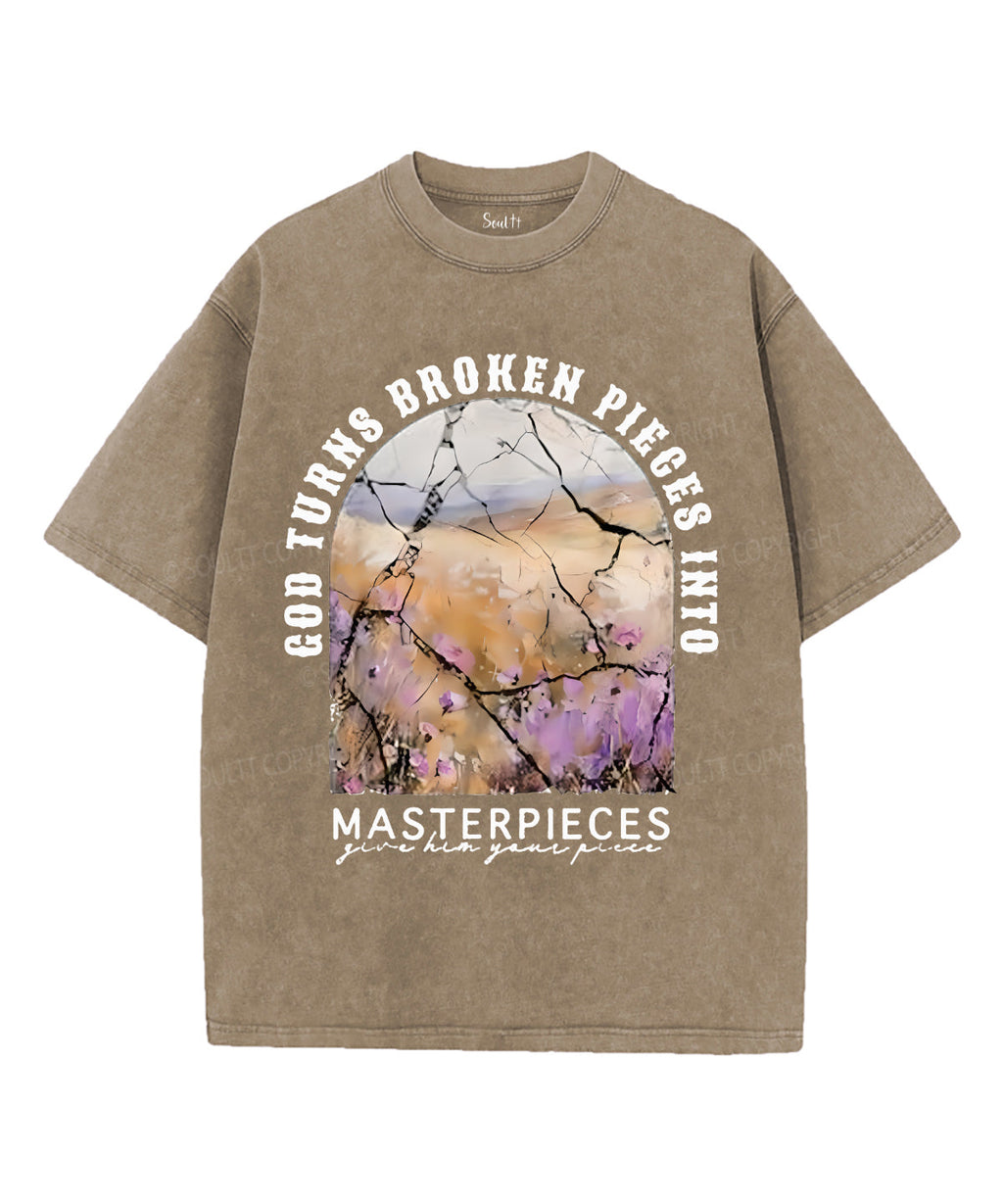God Turns Broken Pieces Into Masterpieces Unisex Washed Christian T-shirt Hoodie, Sweatshirt | CiraTrend.com (Image 5)