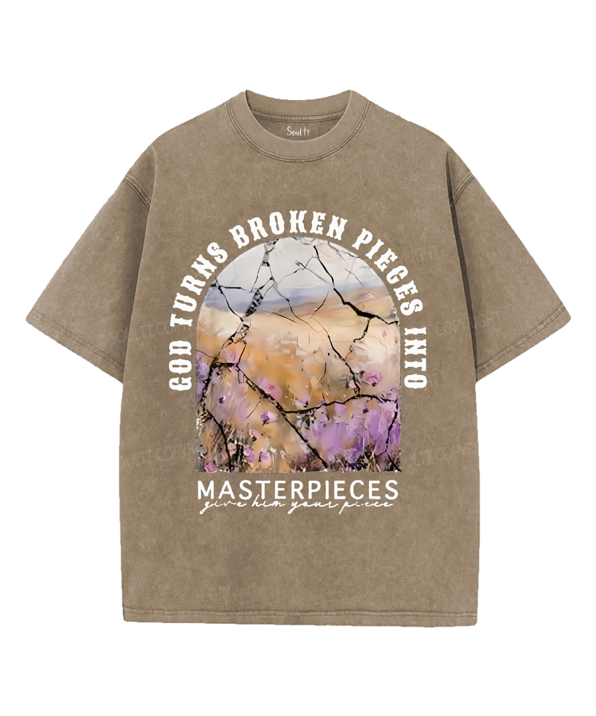 God Turns Broken Pieces Into Masterpieces Unisex Washed Christian T-shirt Hoodie, Sweatshirt | CiraTrend.com (Image 5)