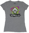 Splatoon Girls Juniors  T-Shirt - Splattered Squid Over Japanese Characters Hoodie, Sweatshirt | CiraTrend.com
