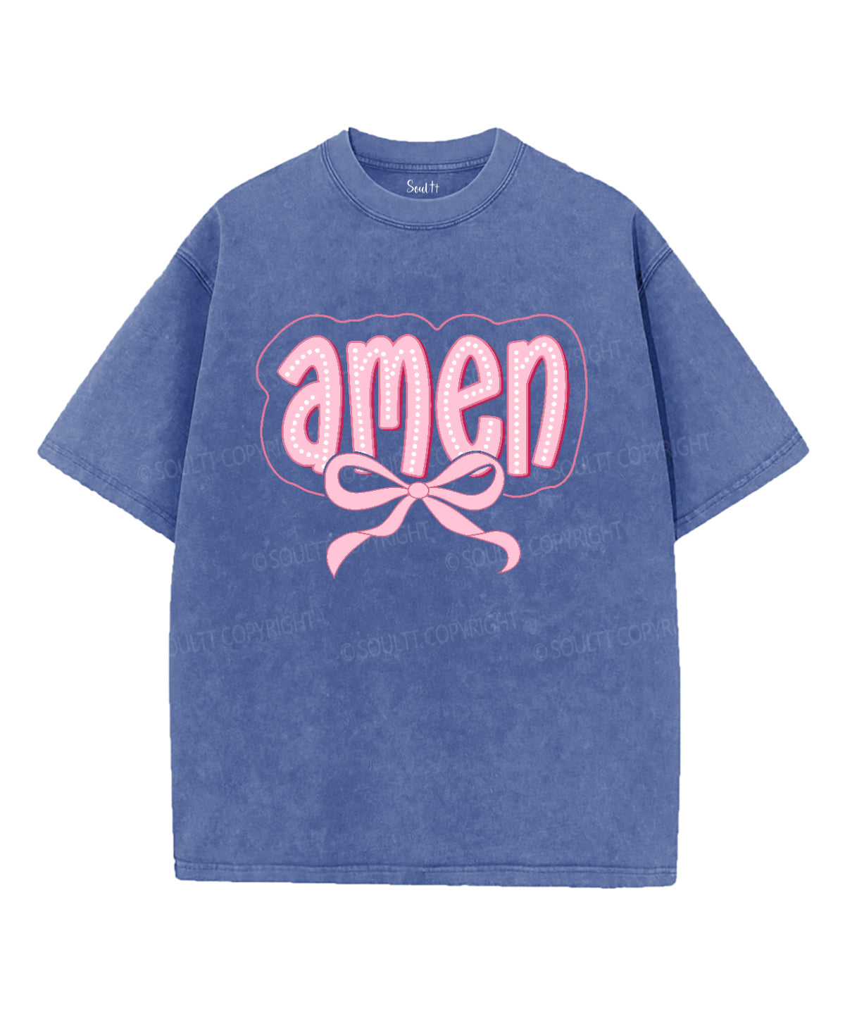 Amen Bow Unisex Washed Christian T-shirt Hoodie, Sweatshirt | CiraTrend.com (Image 3)