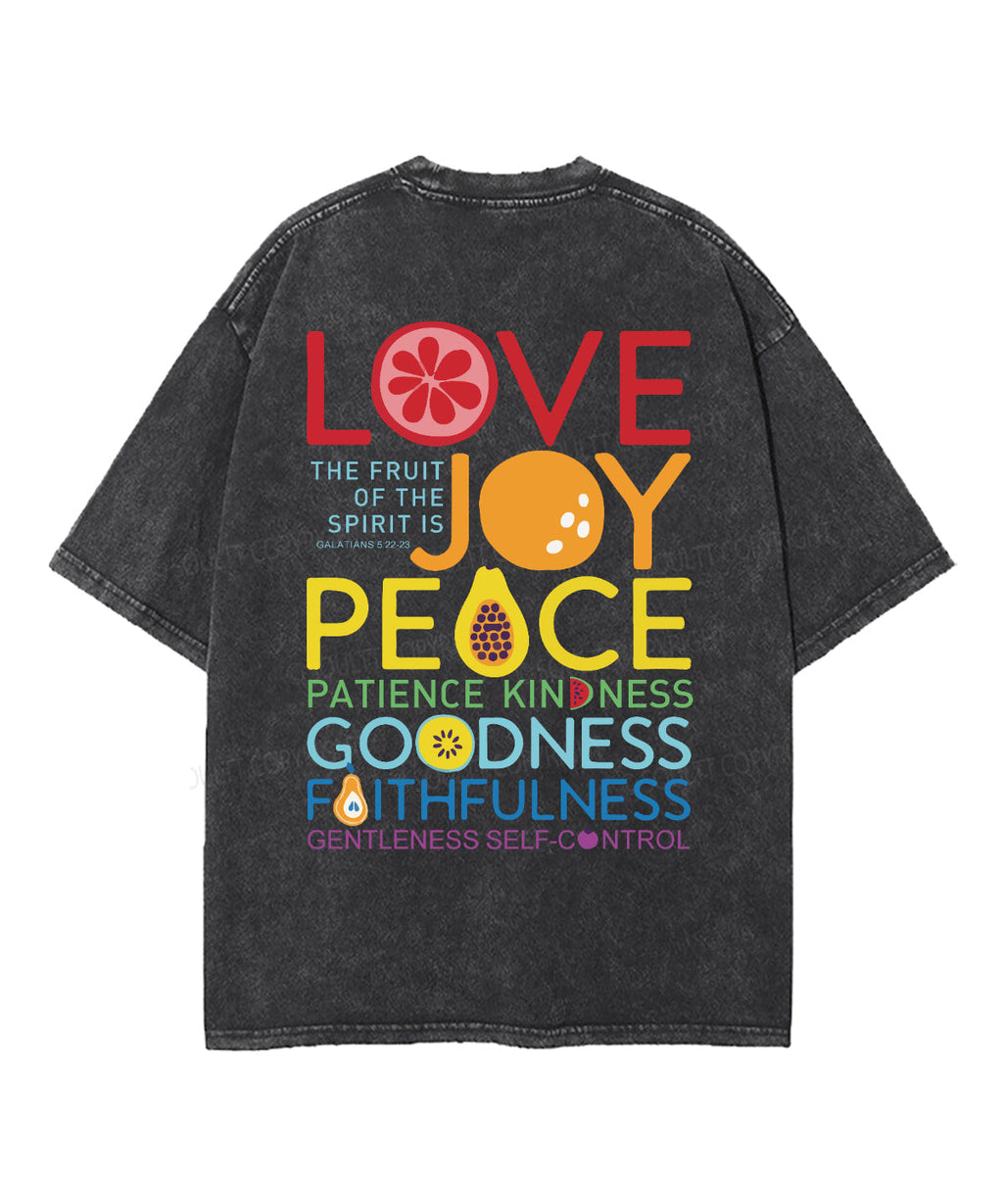 The Fruit Of The Spirit Double Sided Washed Christian T-shirt Hoodie, Sweatshirt | CiraTrend.com (Image 3)