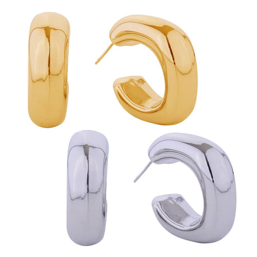 14K Dipped Chunky Square Shape Post Earrings
