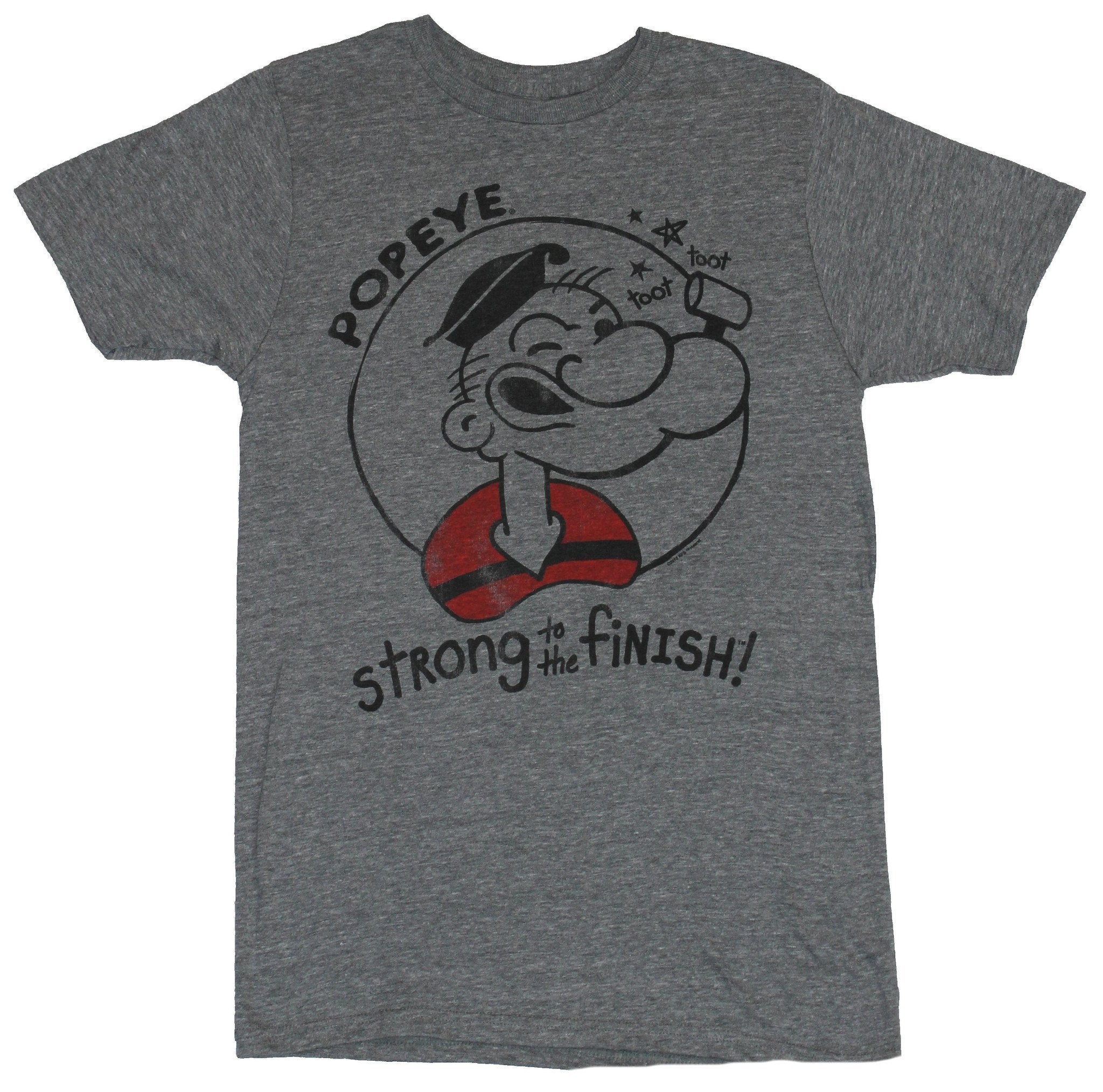 Popeye Mens T-Shirt -  Strong to The finish Popeye Head Circle Image Hoodie, Sweatshirt | CiraTrend.com