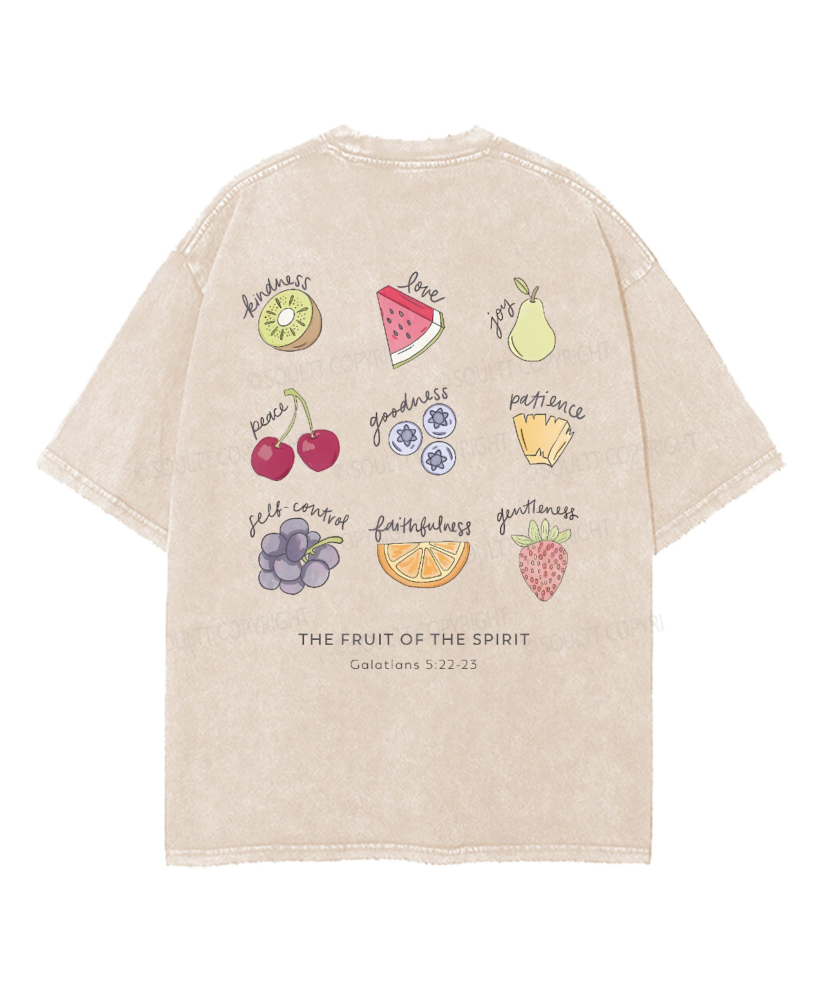 Fruit Of The Spirit Double Sided Unisex Washed Christian T-shirt Style030 Hoodie, Sweatshirt | CiraTrend.com (Image 5)
