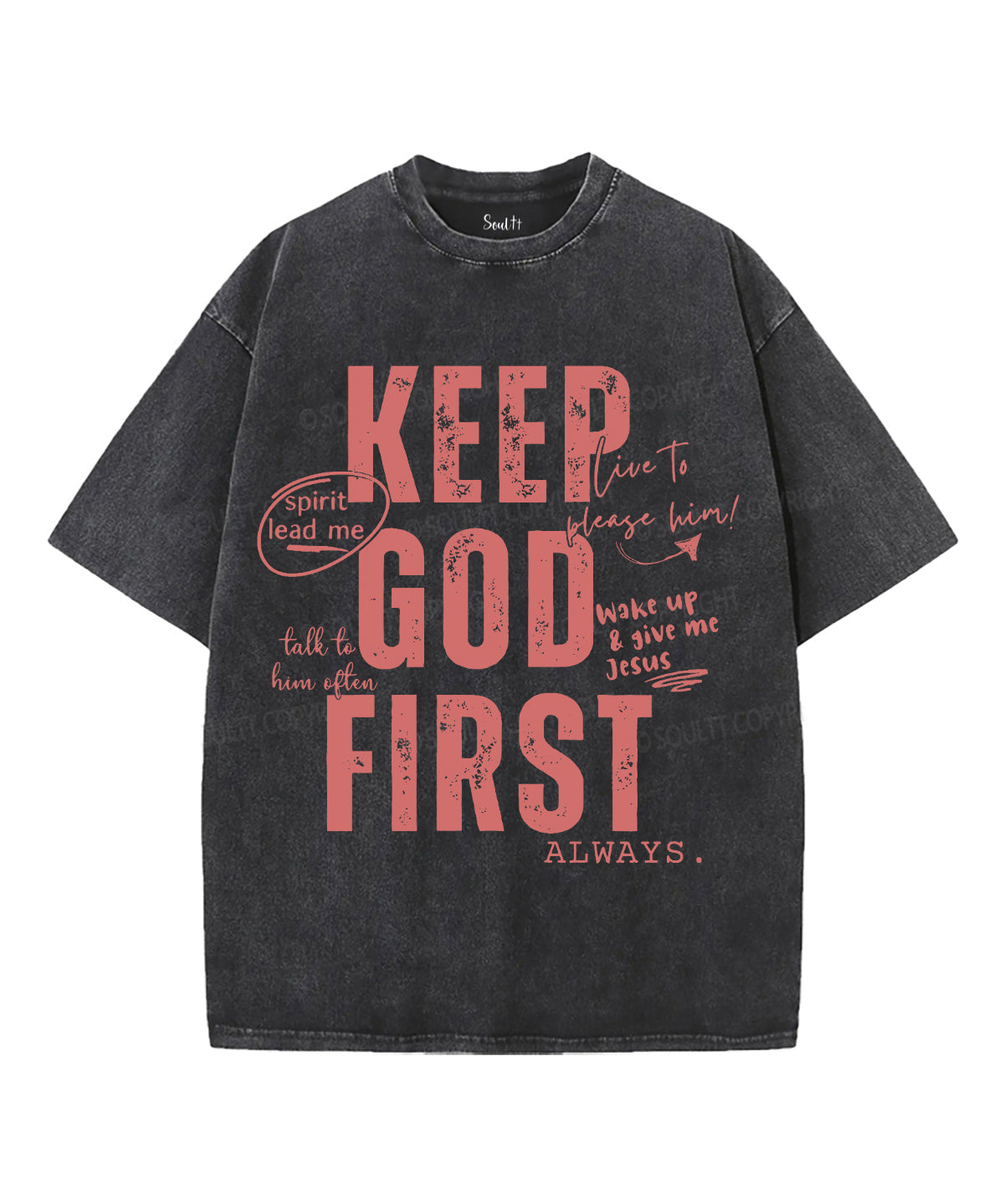 Keep God First Washed Christian T-Shirts, Hoodie, Sweatshirt