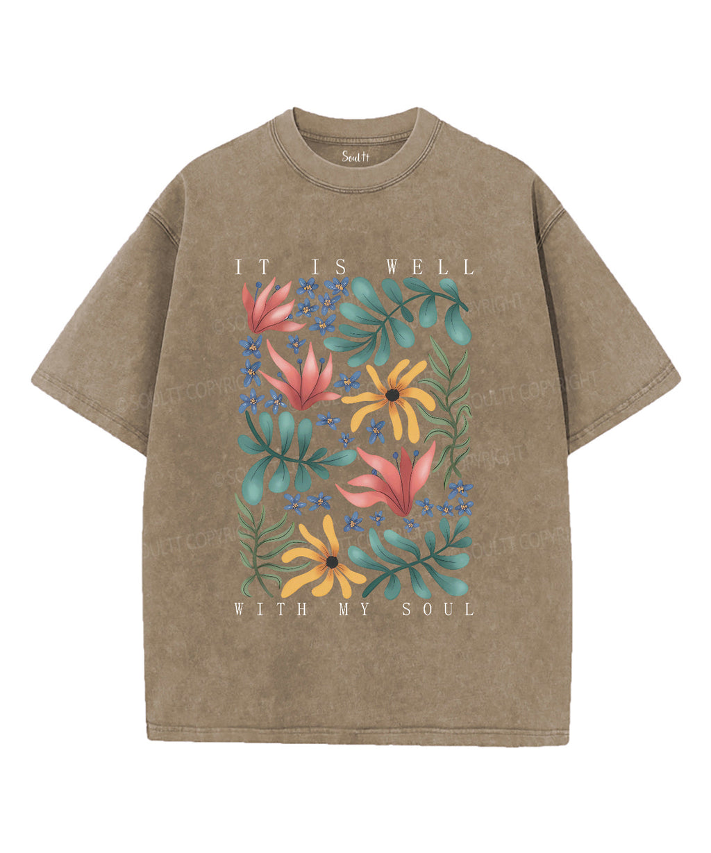 It Is Well With My Soult Unisex Washed Christian T-shirt Hoodie, Sweatshirt | CiraTrend.com (Image 5)