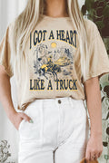 I Got A Heart Like A Truck Mineral Graphic Long Crop Top