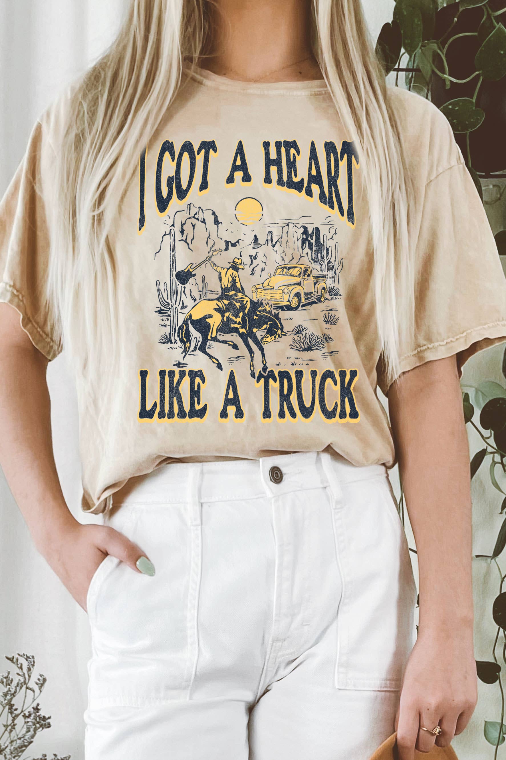 I Got A Heart Like A Truck Mineral Graphic Long Crop Top