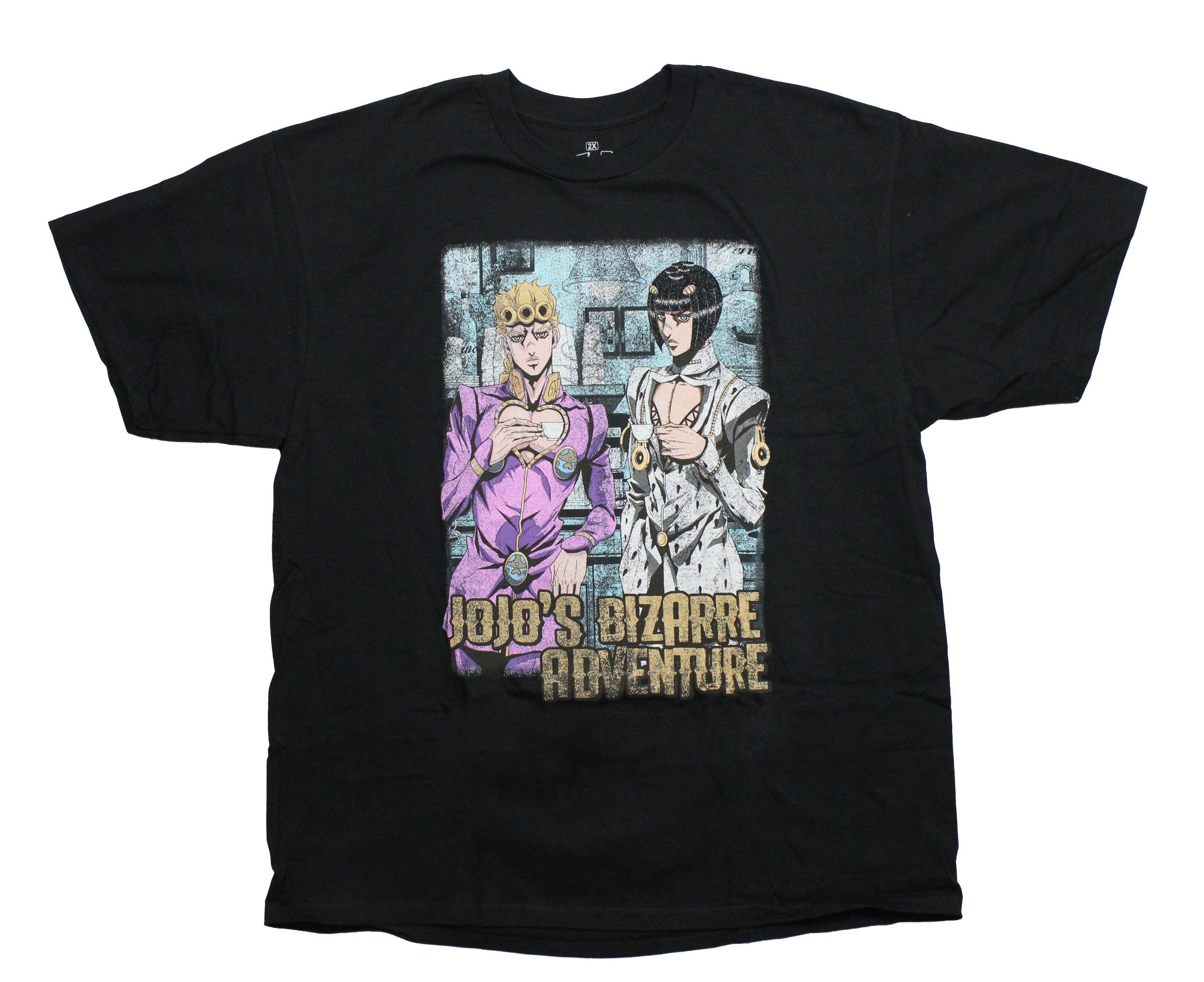 Jojo's Bizarre Adventure Mens T-Shirt -  Duo Drinking & Hugging On Back Hoodie, Sweatshirt | CiraTrend.com