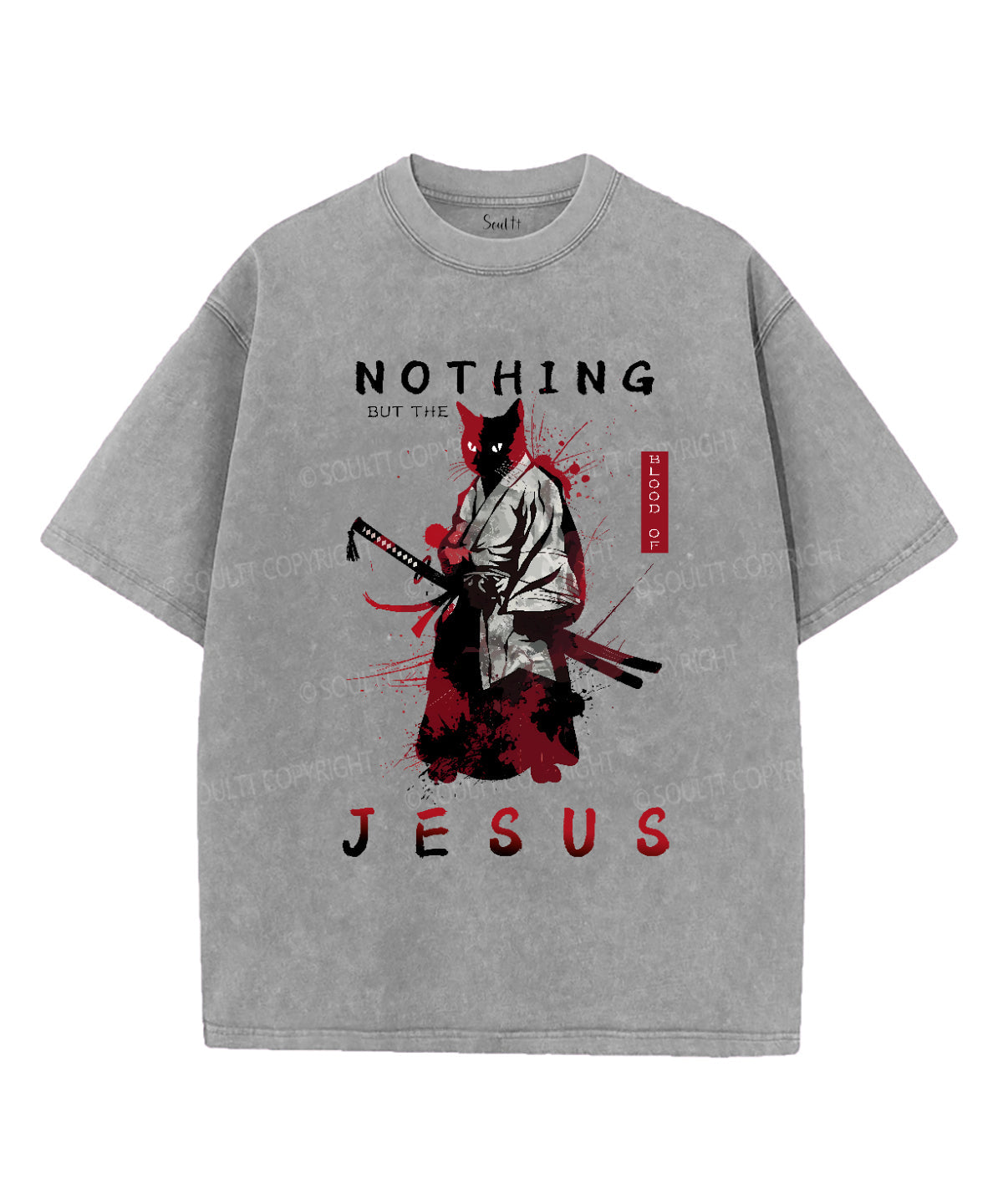 Nothing But The Blood Of Jesus Unisex Washed Christian T-shirt Hoodie, Sweatshirt | CiraTrend.com (Image 3)