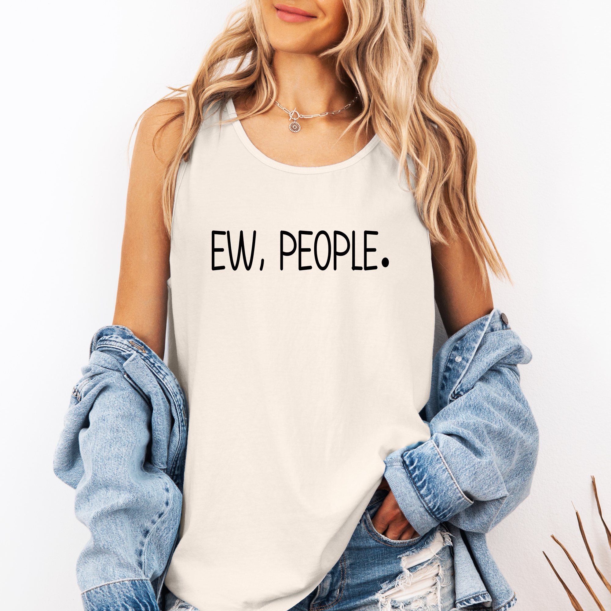 Ew People, Sassy, Sarcastic, Minimalist, Funny Tank Top