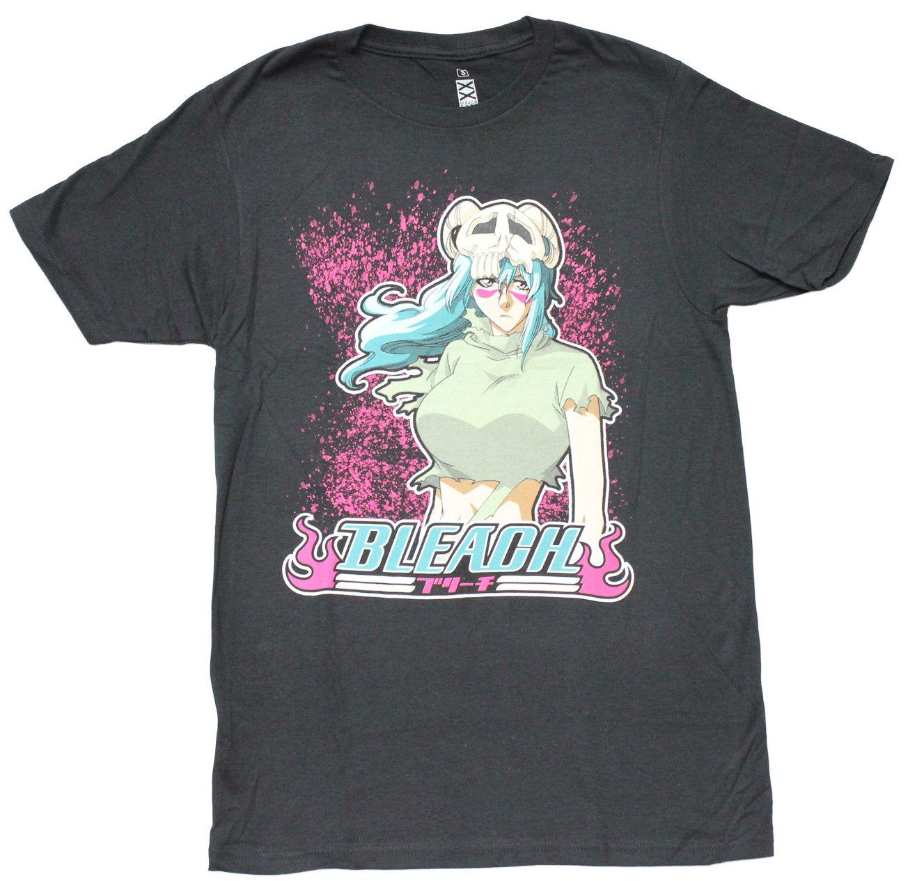 Bleach Mens T-Shirt - Nel Posed In Front of Pink Splatter Hoodie, Sweatshirt | CiraTrend.com