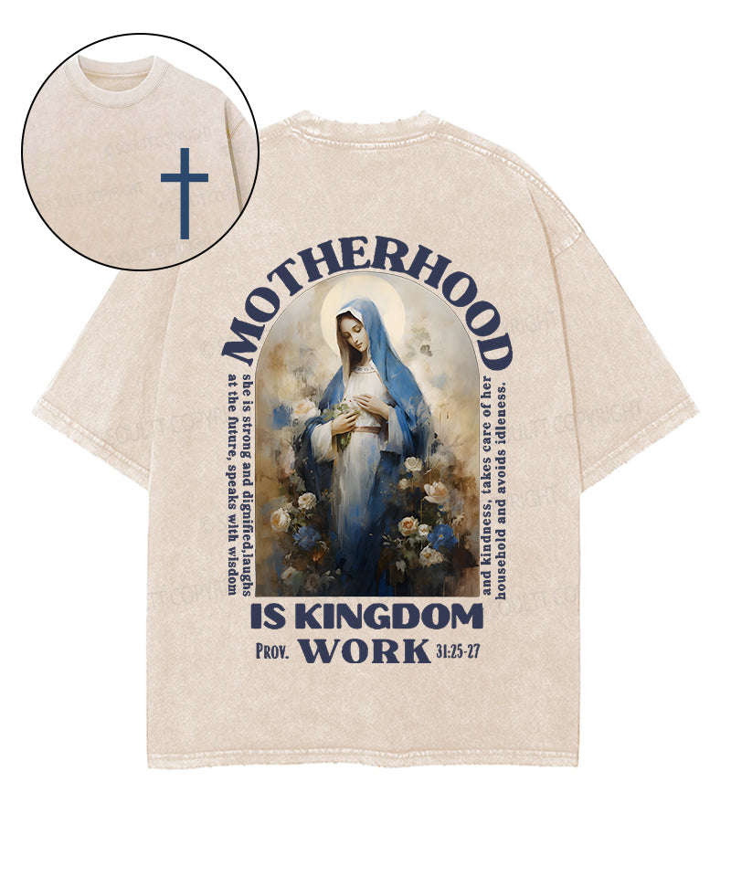 Motherhood is Kingdom Work Double Sided Unisex Washed Christian T-shirt Style002 Hoodie, Sweatshirt | CiraTrend.com (Image 1)