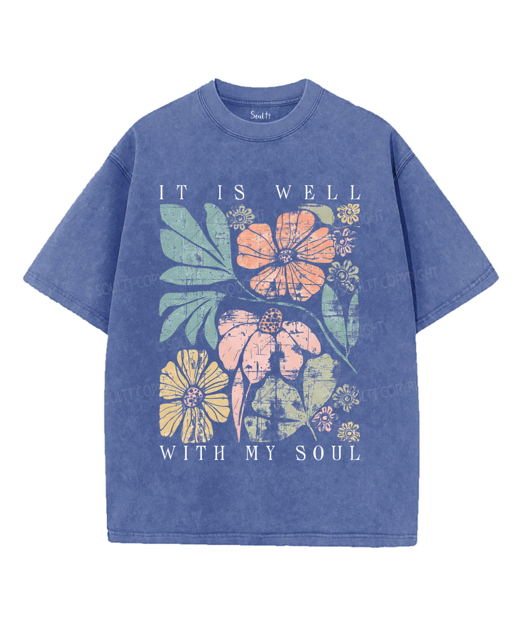 It Is Well With My Soul Unisex Washed Christian T-shirt Style010 Hoodie, Sweatshirt | CiraTrend.com (Image 4)