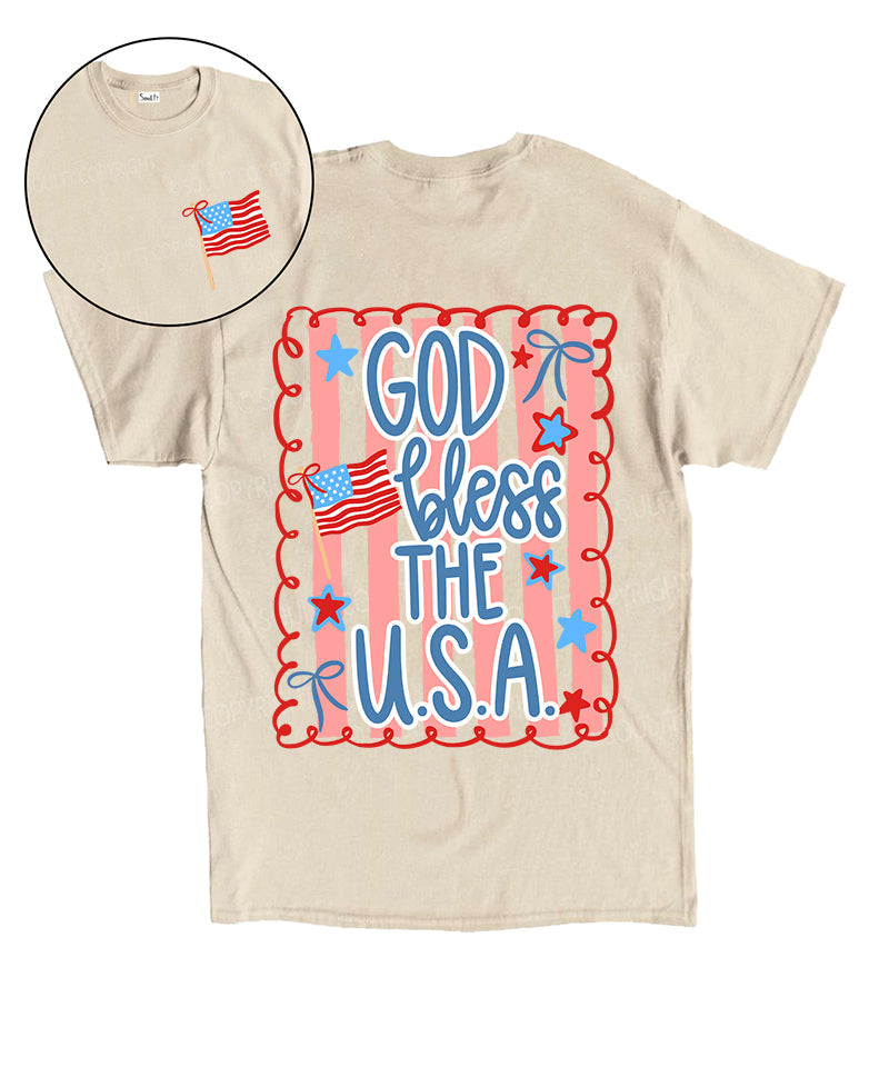 God Bless USA Double Sided Cotton Christian T-Shirts, Hoodie, Sweatshirt
