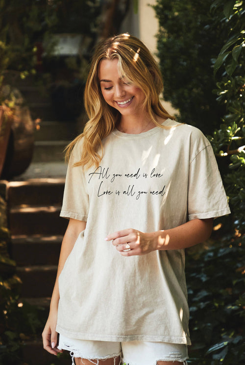 All You Need Is Love Oversized Graphic Top