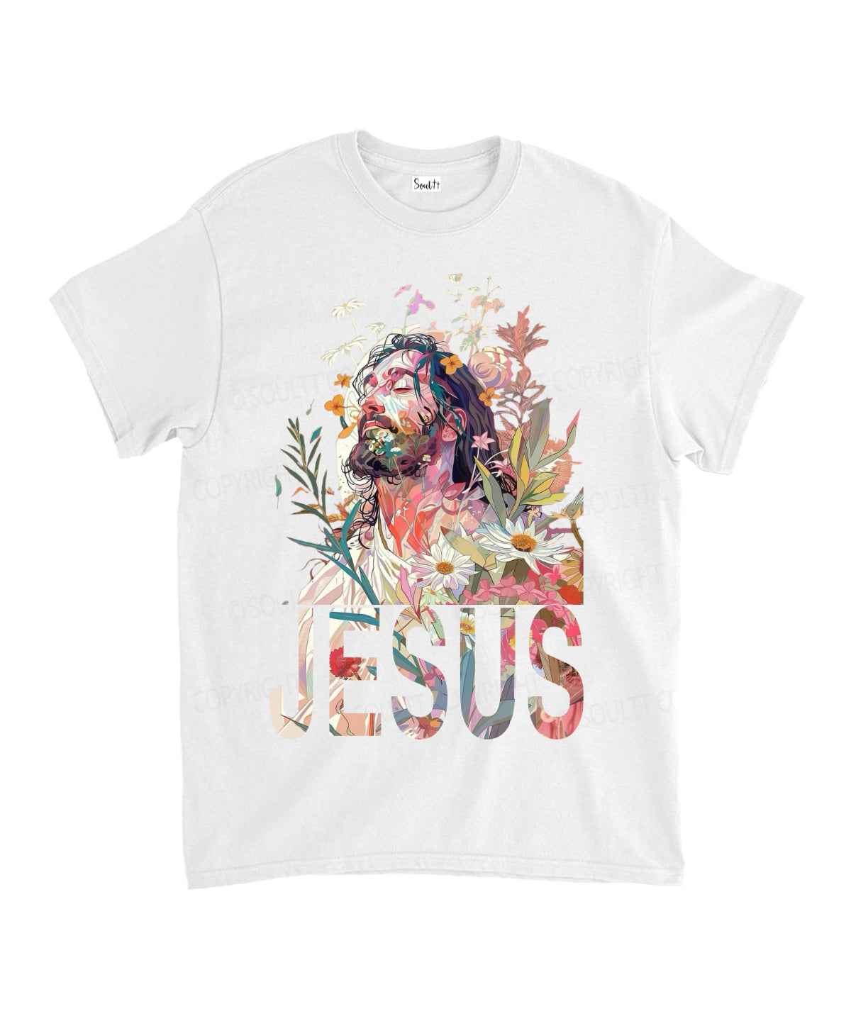 Jesus In Flower Unisex Cotton Christian T-Shirt Hoodie, Sweatshirt | CiraTrend.com (Image 2)