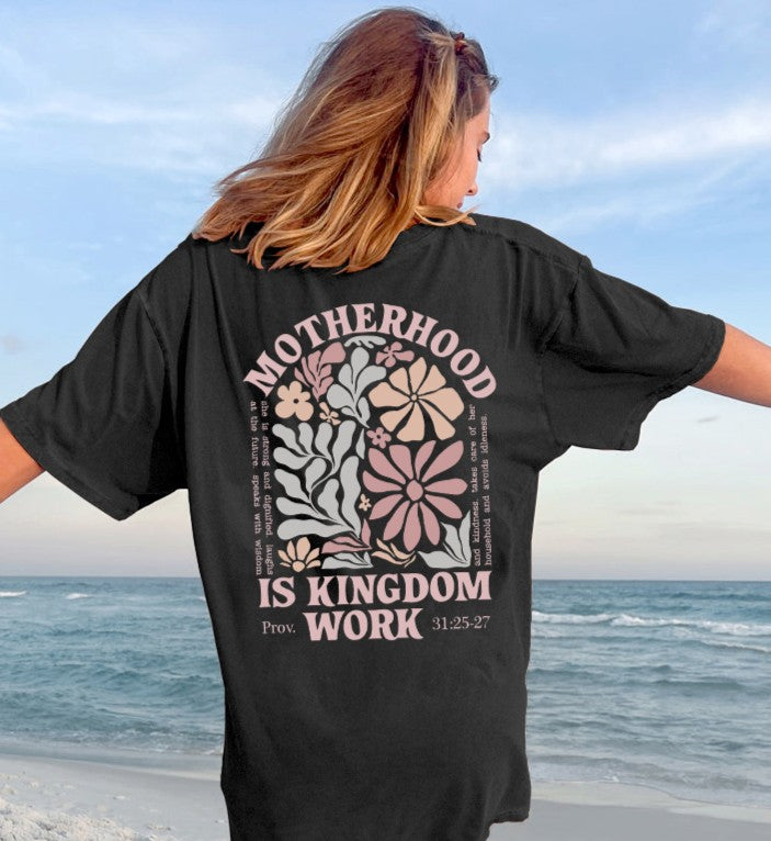 Motherhood Is Kingdom Work Double Sided Unisex Cotton Christian T-Shirt Style002 Hoodie, Sweatshirt | CiraTrend.com (Image 1)