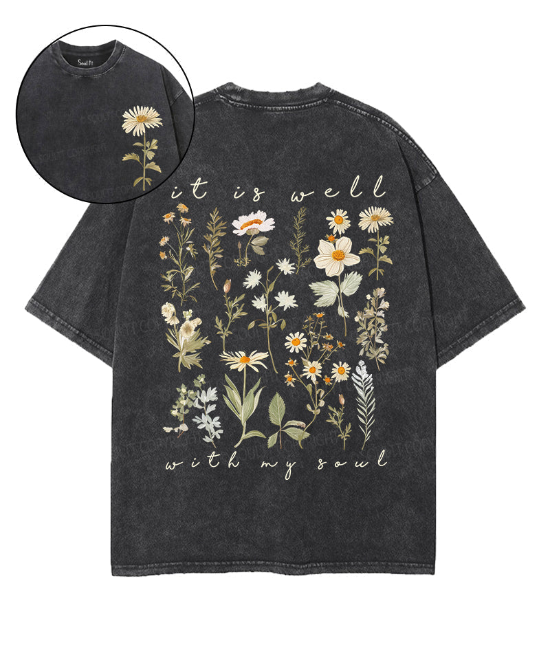 It Is Well With My Soul Double Sided Unisex Washed Christian T-shirt Style005 Hoodie, Sweatshirt | CiraTrend.com (Image 1)