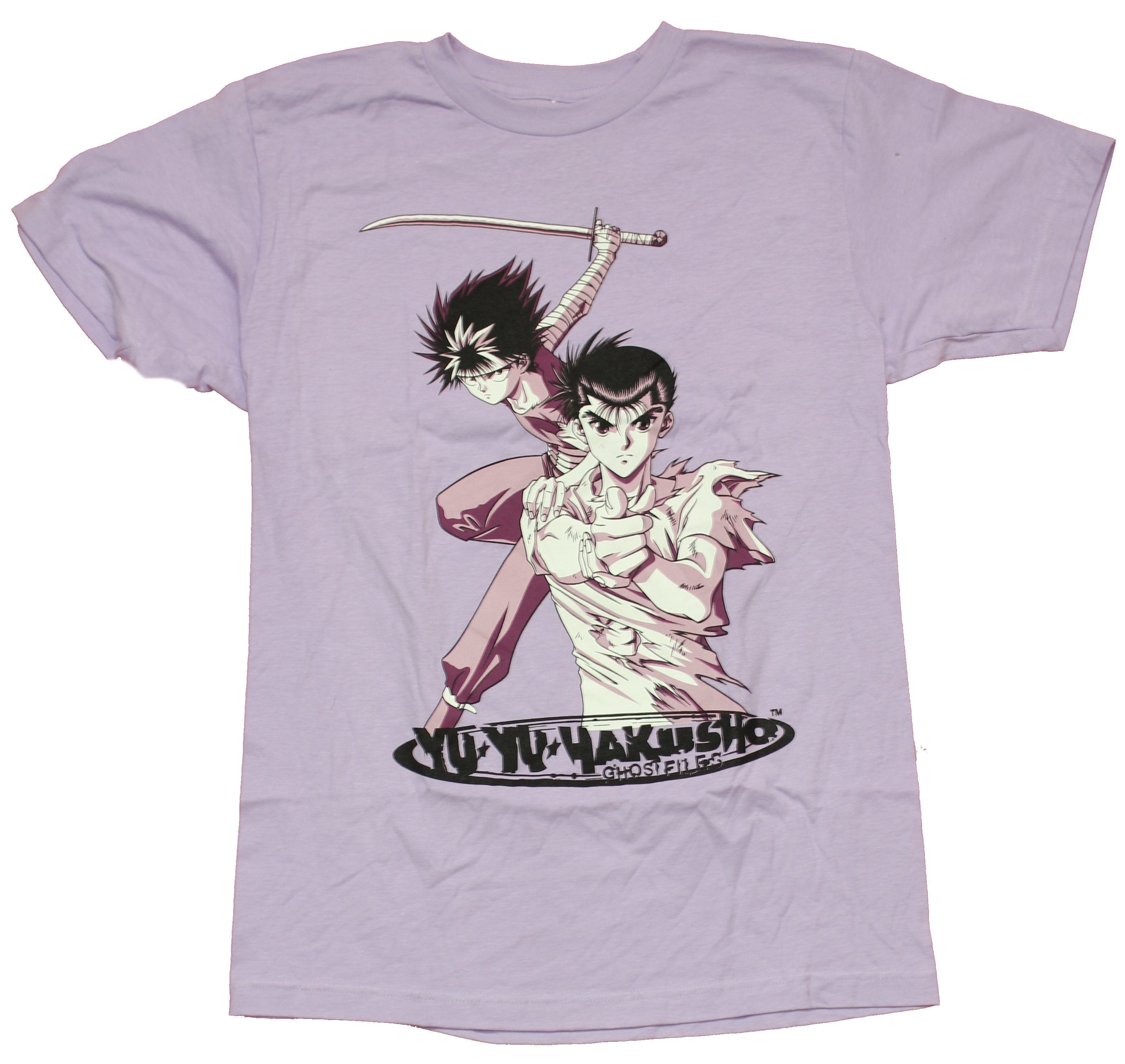 Yu Yu Hakusho Mens T-Shirt - White Purple Tinted Duo Over Logo Hoodie, Sweatshirt | CiraTrend.com
