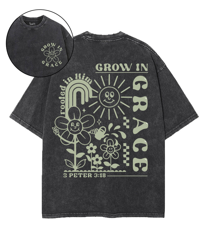 Grow In Grace Double Sided Washed Christian T-shirt Style001 Hoodie, Sweatshirt | CiraTrend.com (Image 1)