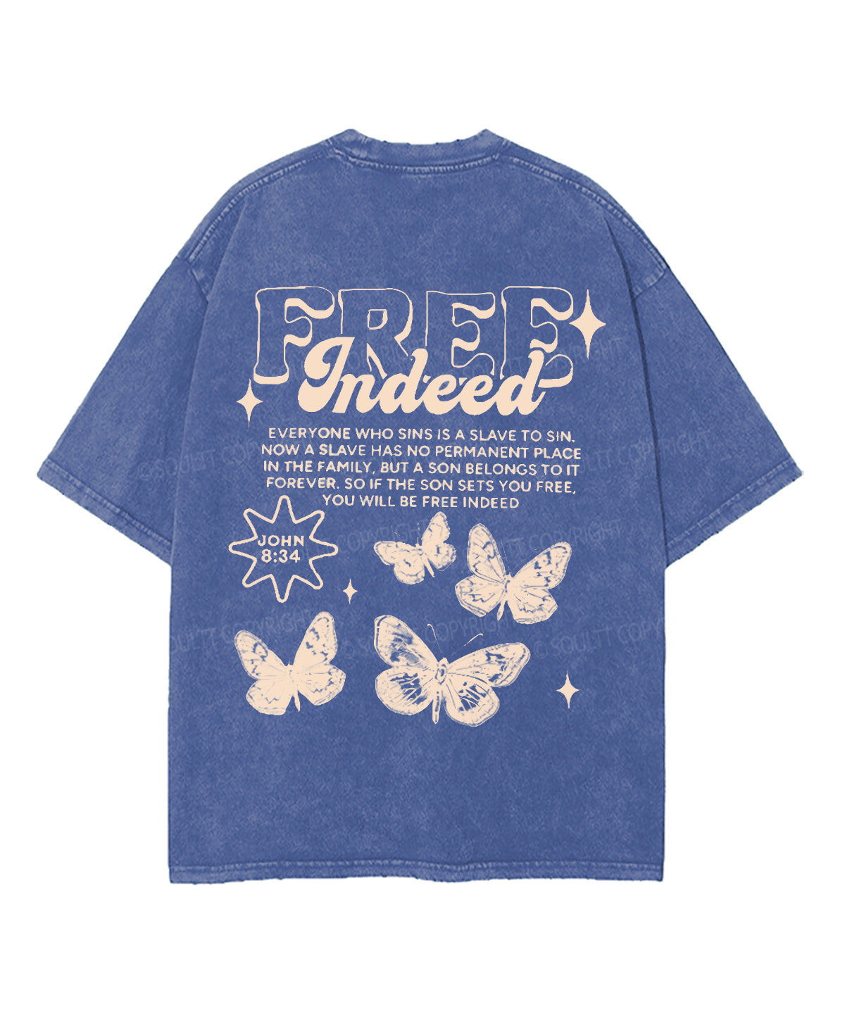 Free Indeed Double Sided Unisex Washed Christian T-shirt Style001 Hoodie, Sweatshirt | CiraTrend.com (Image 4)