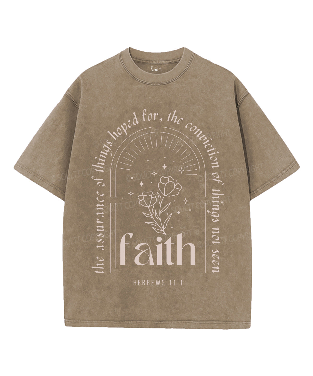 Faith Unisex Washed Christian T-shirt Hoodie, Sweatshirt | CiraTrend.com (Image 5)