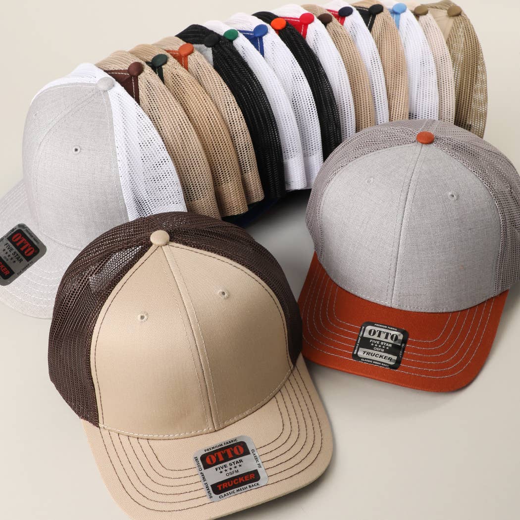 Otto 6 Panel Mid Profile Mesh Back Trucker Hat