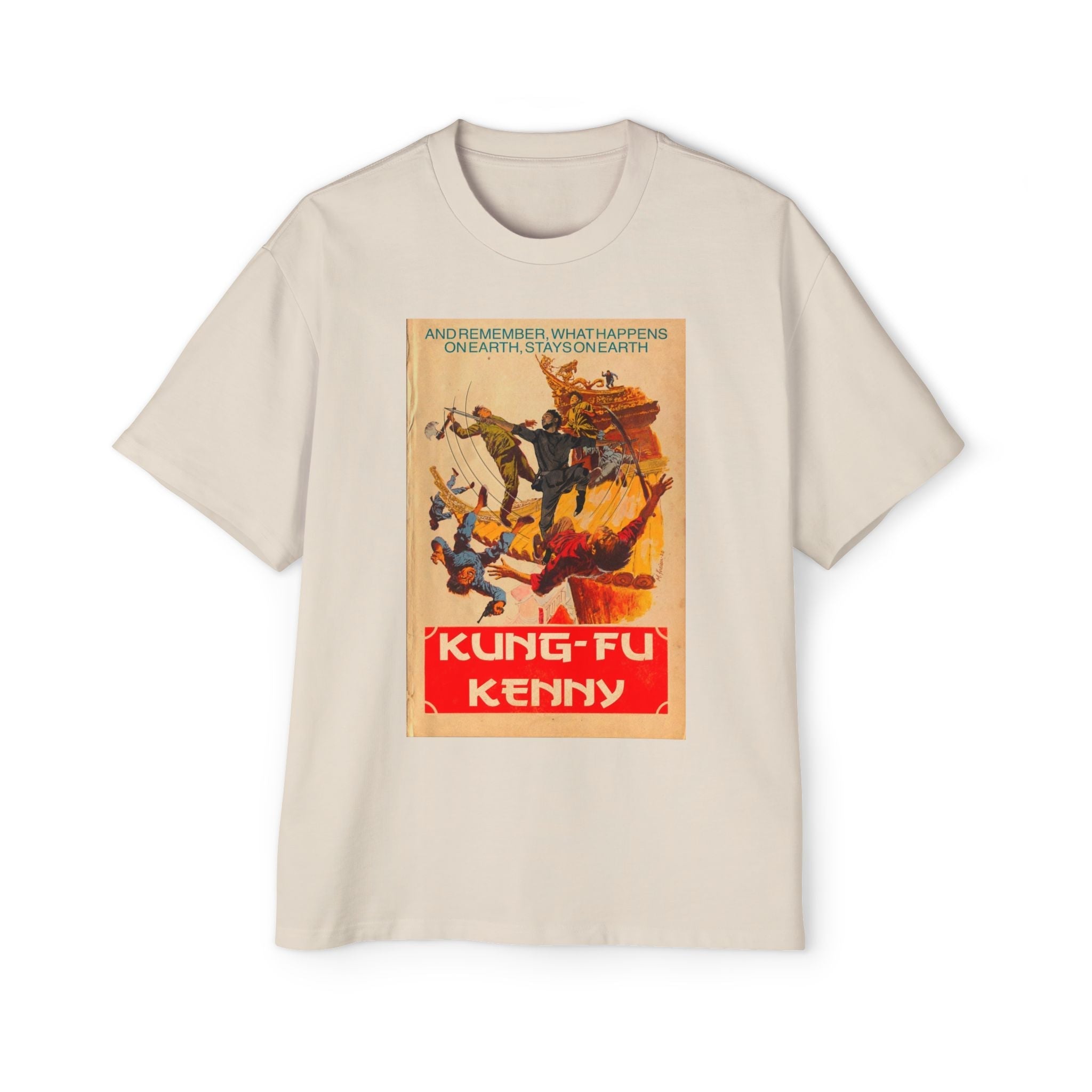 Kung-Fu Kenny - Men's Heavy Oversized Tee Hoodie, Sweatshirt | CiraTrend.com (Image 5)