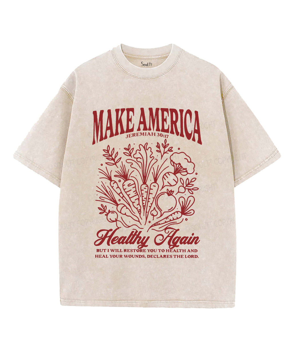 Make America Healthy Again Unisex Washed Christian T-shirt Hoodie, Sweatshirt | CiraTrend.com (Image 1)