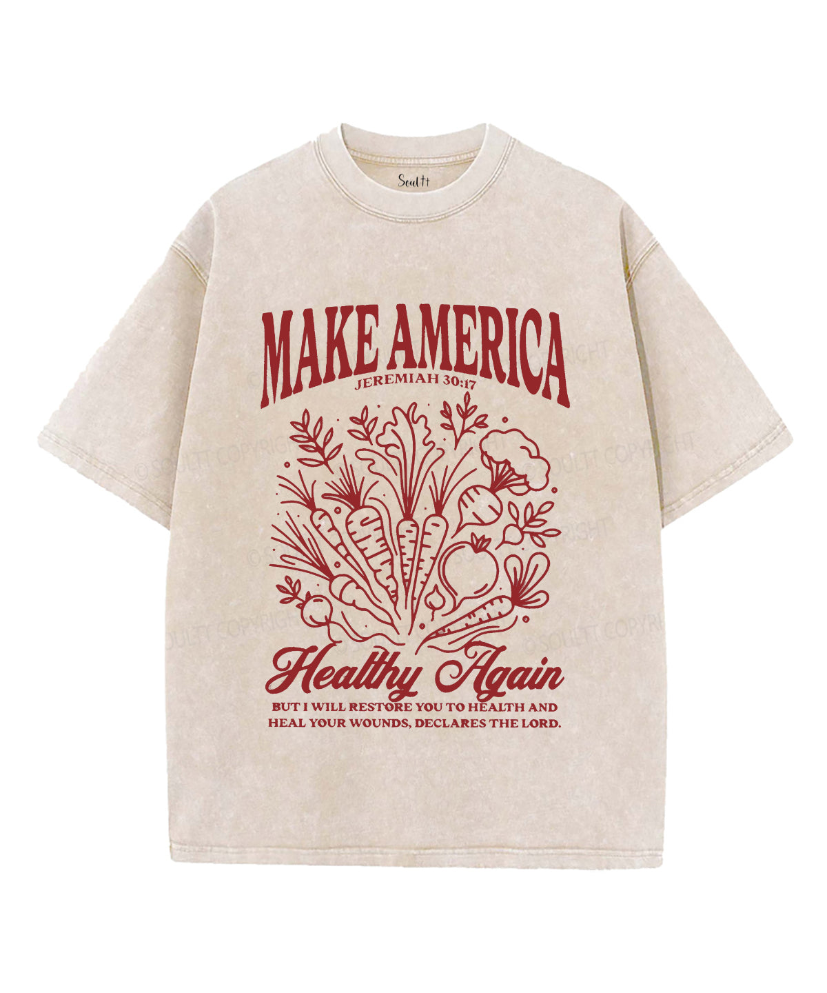 Make America Healthy Again Unisex Washed Christian T-shirt Hoodie, Sweatshirt | CiraTrend.com (Image 1)
